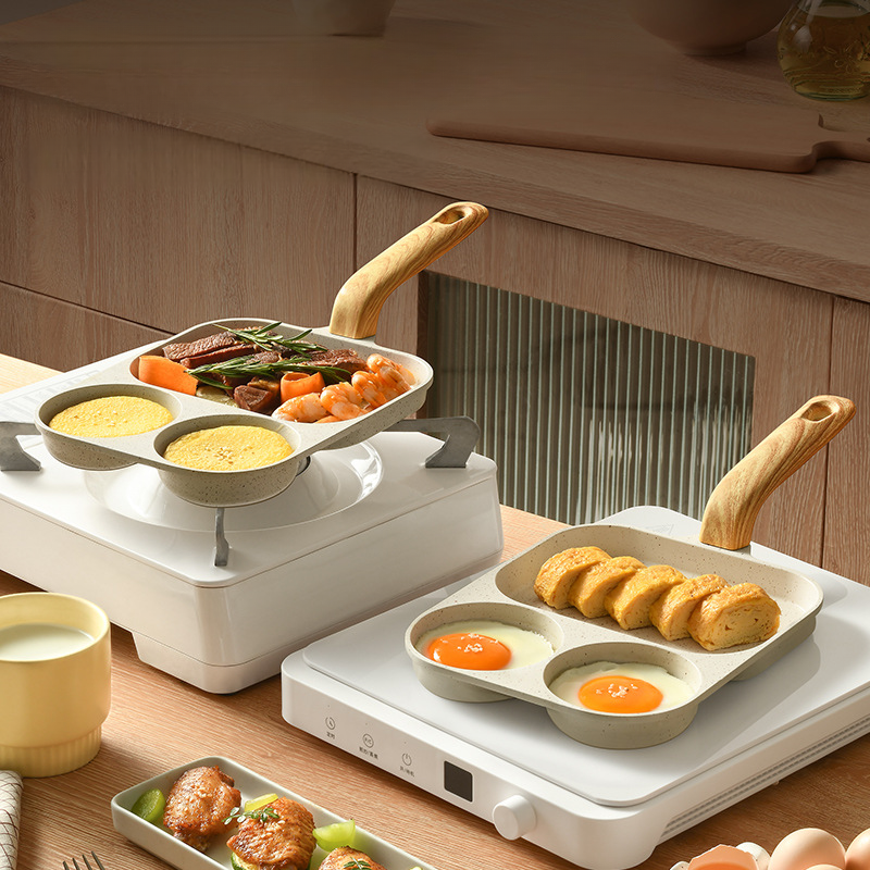 3-in-1 Nonstick Stone Frying Pan: Ideal for Eggs, Bacon, and Burgers