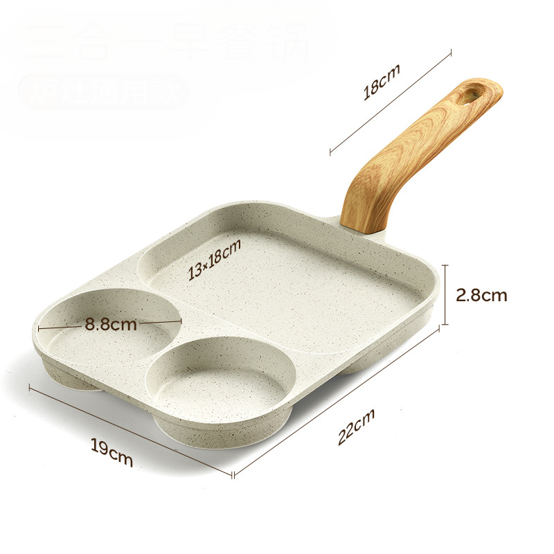 3-in-1 Nonstick Stone Frying Pan: Ideal for Eggs, Bacon, and Burgers