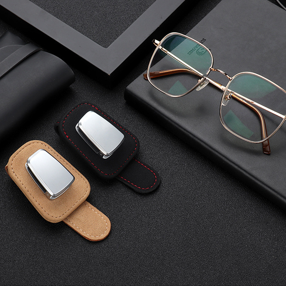 Leather Sunglasses Holder for Car - Custom Logo Available