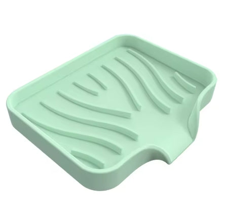Non-Slip Silicone Soap Drain Mat - Mini Kitchen Sink Tray