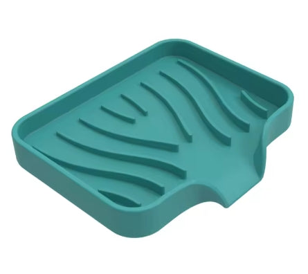 Non-Slip Silicone Soap Drain Mat - Mini Kitchen Sink Tray