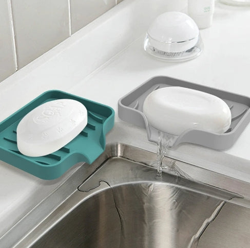 Non-Slip Silicone Soap Drain Mat - Mini Kitchen Sink Tray