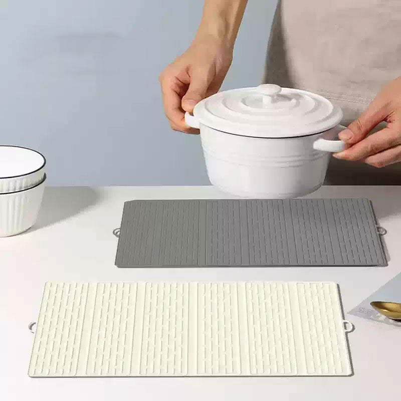 Multi-Functional Silicone Mat for Dishes, Produce & Utensils | Foldable & Space-Saving