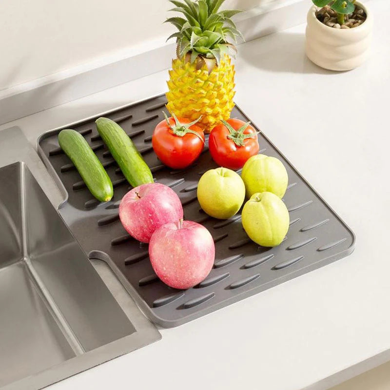 SlopeFlow Pro DryMat: Heat-Proof Silicone Drain Board with GripGuard Tech