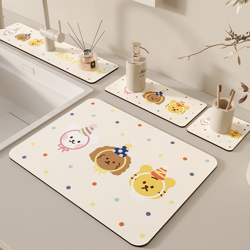 Versatile Non-Slip Drain Mat for Kitchen, Bathroom, and Countertops, Dries Quickly