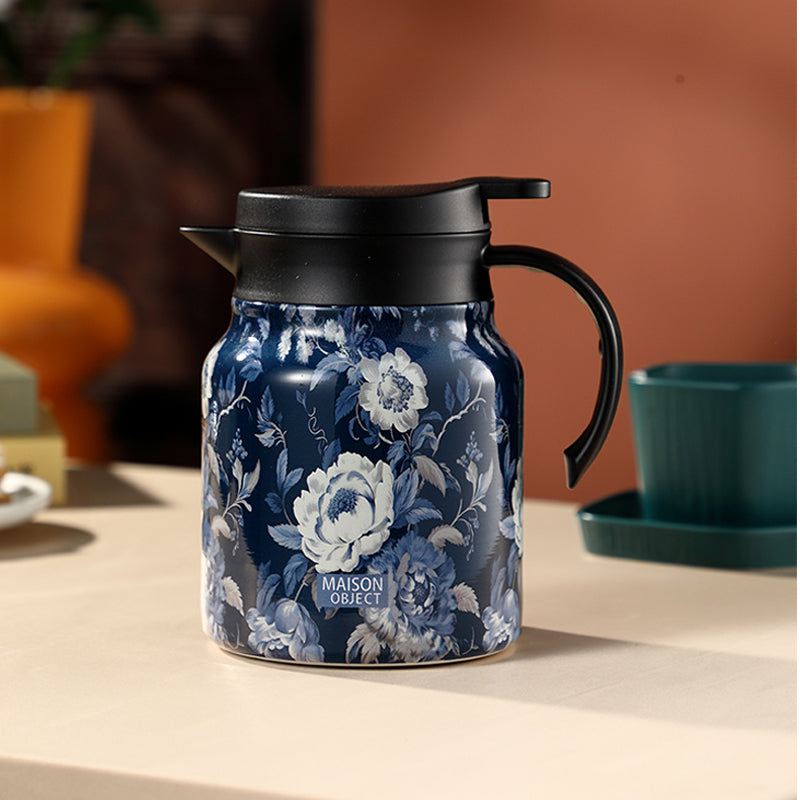 Vintage Floral Pattern Tea Thermos – Built-In Infuser, 28 Oz/35 Oz