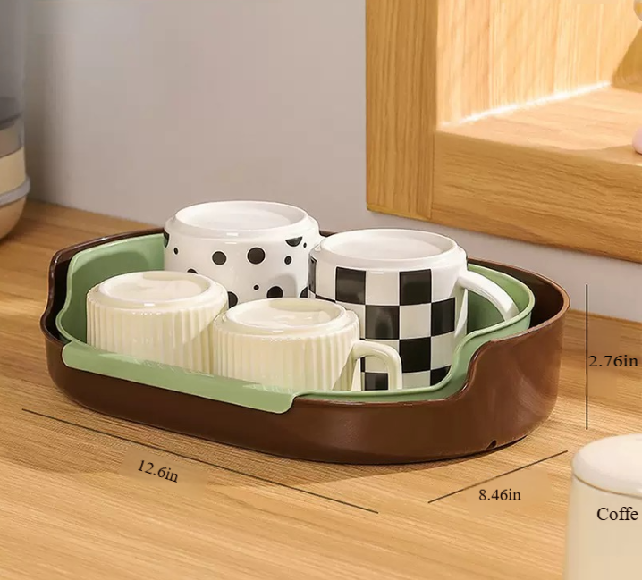 Detachable Desktop Storage Rack – Hollow Design Drain Tray Organizer Shelf