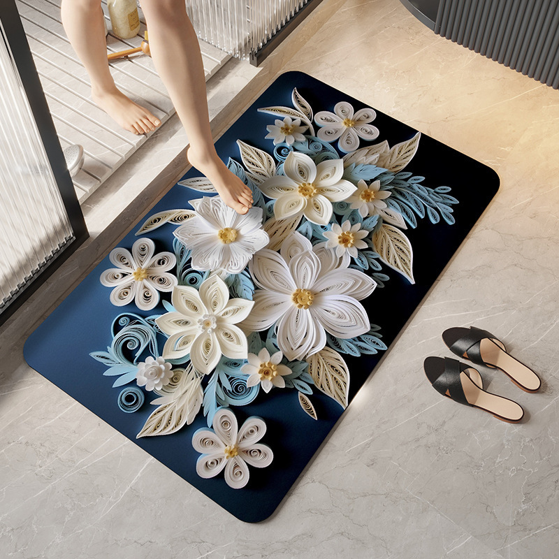 3D Realistic Pattern Non-Slip Absorbent Mat - Safe, Slip-Resistant, Quick-Drying