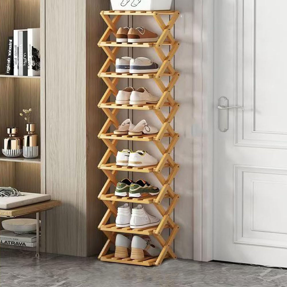Estantería de madera plegable para zapatos: diseño práctico y que ahorra espacio