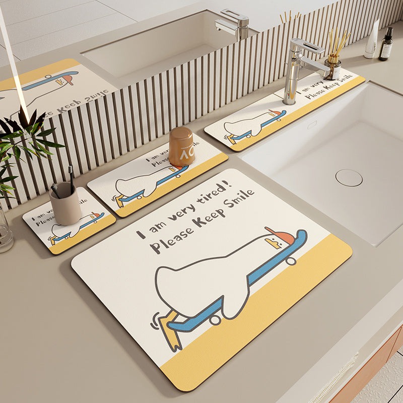 Versatile Non-Slip Drain Mat for Kitchen, Bathroom, and Countertops, Dries Quickly