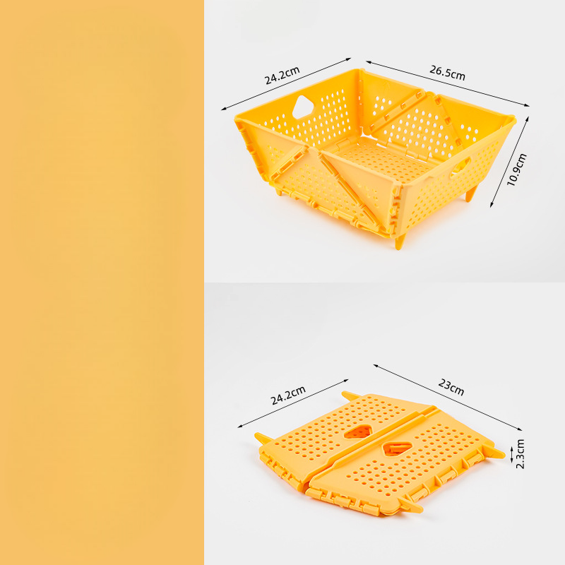 Foldable Multi-Functional Draining Storage Basket – Space-Saving, Heat-Resistant, Dual-Size