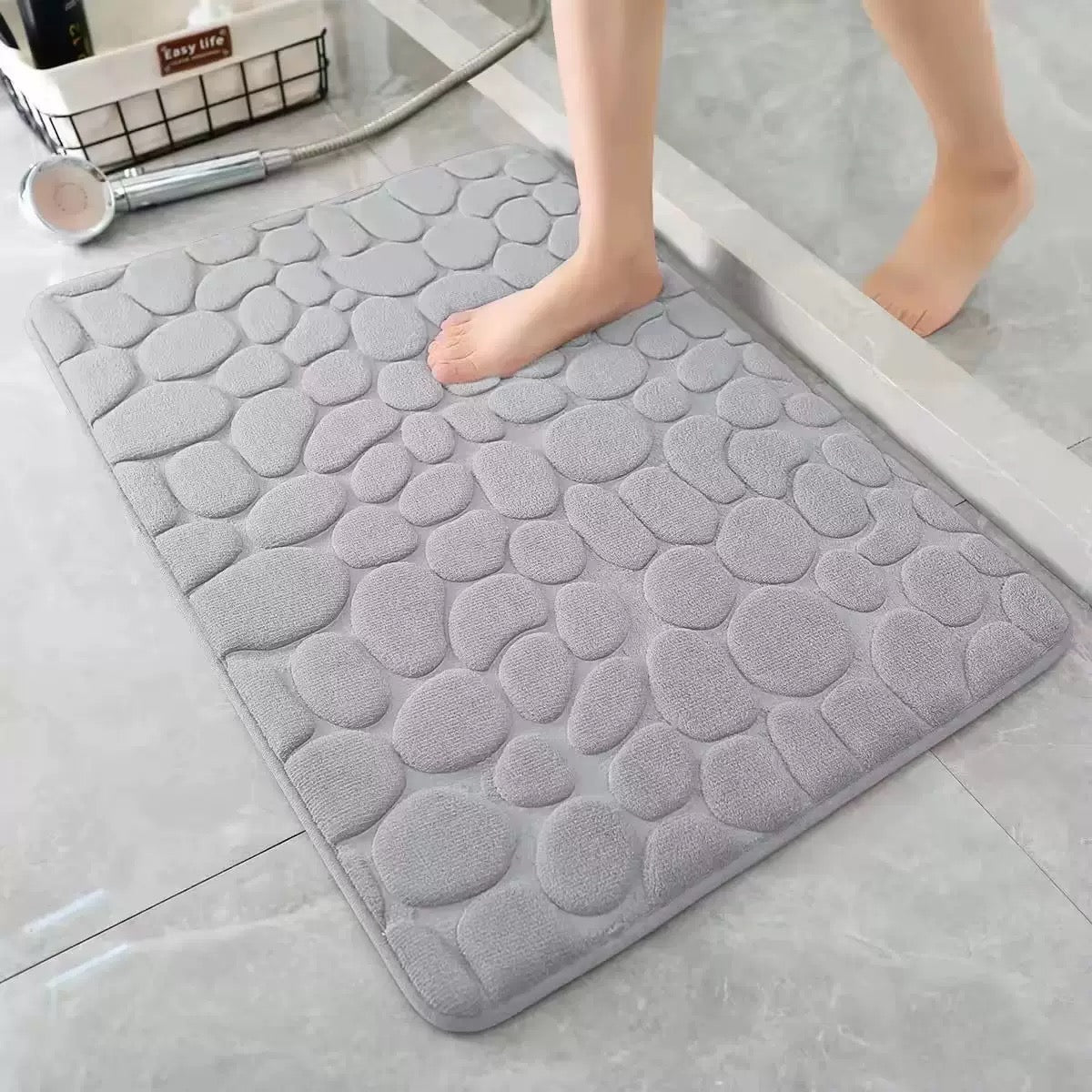Cobblestone Embossed Bathroom Bath Mat