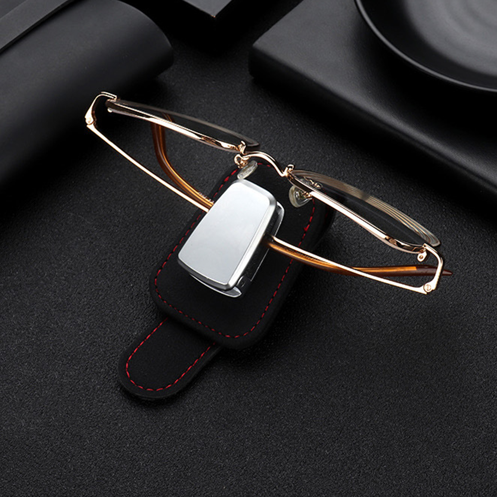 Leather Sunglasses Holder for Car - Custom Logo Available