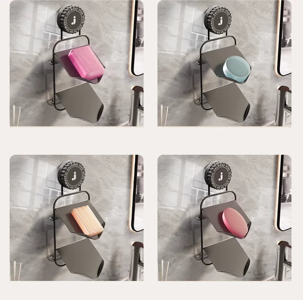 Iron Soap Dish with Suction Cup - Simple and Sleek