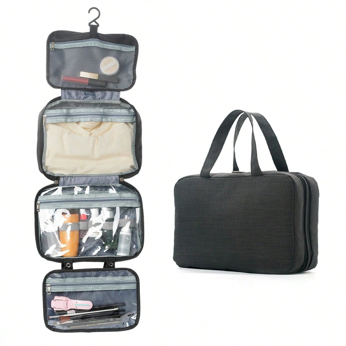 JetPack Go: Foldable Hanging Toiletry Bag with Wet/Dry Separation | 8 Pockets, 5 Colors