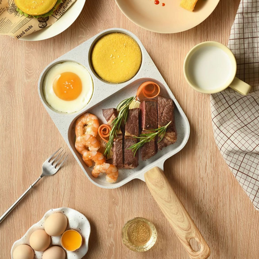 3-in-1 Nonstick Stone Frying Pan: Ideal for Eggs, Bacon, and Burgers