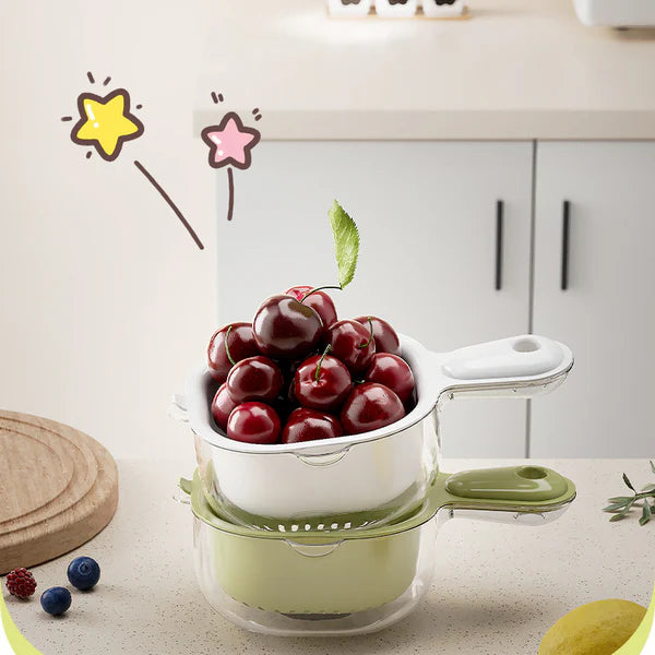 Dual-Layer Draining Basket: Handy Mini Berry and Tomato Washer