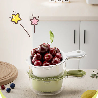 Dual-Layer Draining Basket: Handy Mini Berry and Tomato Washer