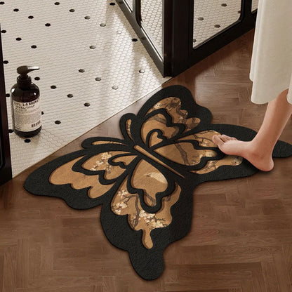Vintage Butterfly Absorbent Mat – Quick Dry & Non-Slip