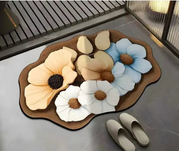 3D Realistic Pattern Non-Slip Absorbent Mat - Safe, Slip-Resistant, Qu ...