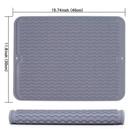 Wave Draining Pad Silicone Drying Mat New Non-slip Dish Holder Table Mat Kitchen Placemat Foldable Heat Insulation Pad