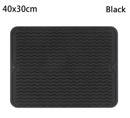 Wave Draining Pad Silicone Drying Mat New Non-slip Dish Holder Table Mat Kitchen Placemat Foldable Heat Insulation Pad