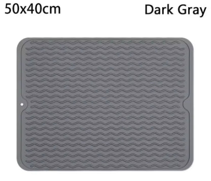 Wave Draining Pad Silicone Drying Mat New Non-slip Dish Holder Table Mat Kitchen Placemat Foldable Heat Insulation Pad