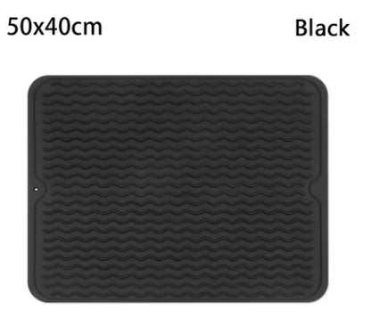 Wave Draining Pad Silicone Drying Mat New Non-slip Dish Holder Table Mat Kitchen Placemat Foldable Heat Insulation Pad