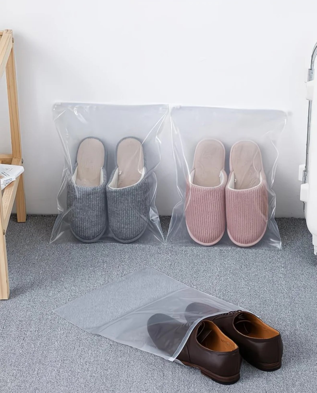 Bolsa Transparente Impermeable y a Prueba de Polvo para Zapatos con Cremallera