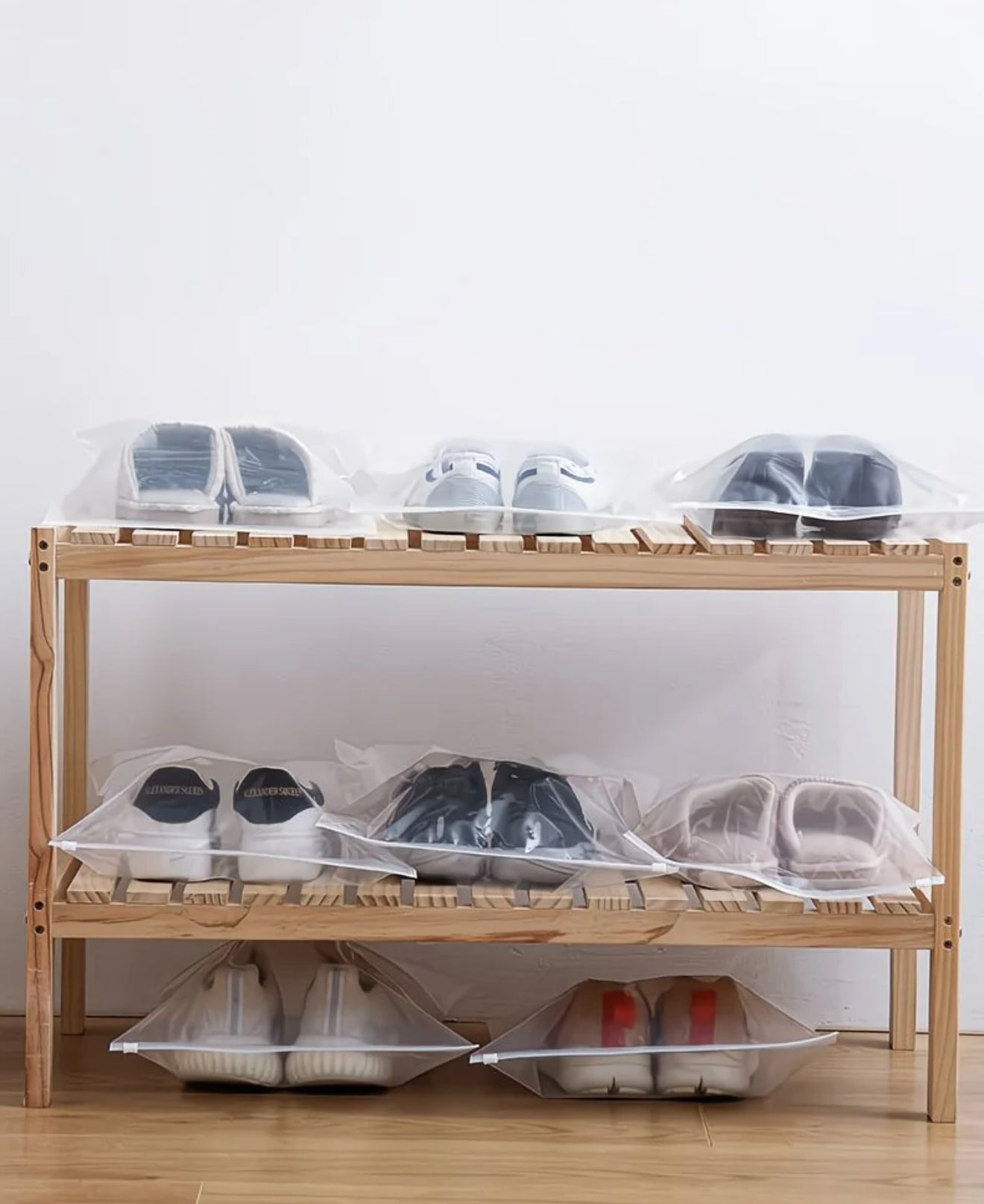 Bolsa Transparente Impermeable y a Prueba de Polvo para Zapatos con Cremallera
