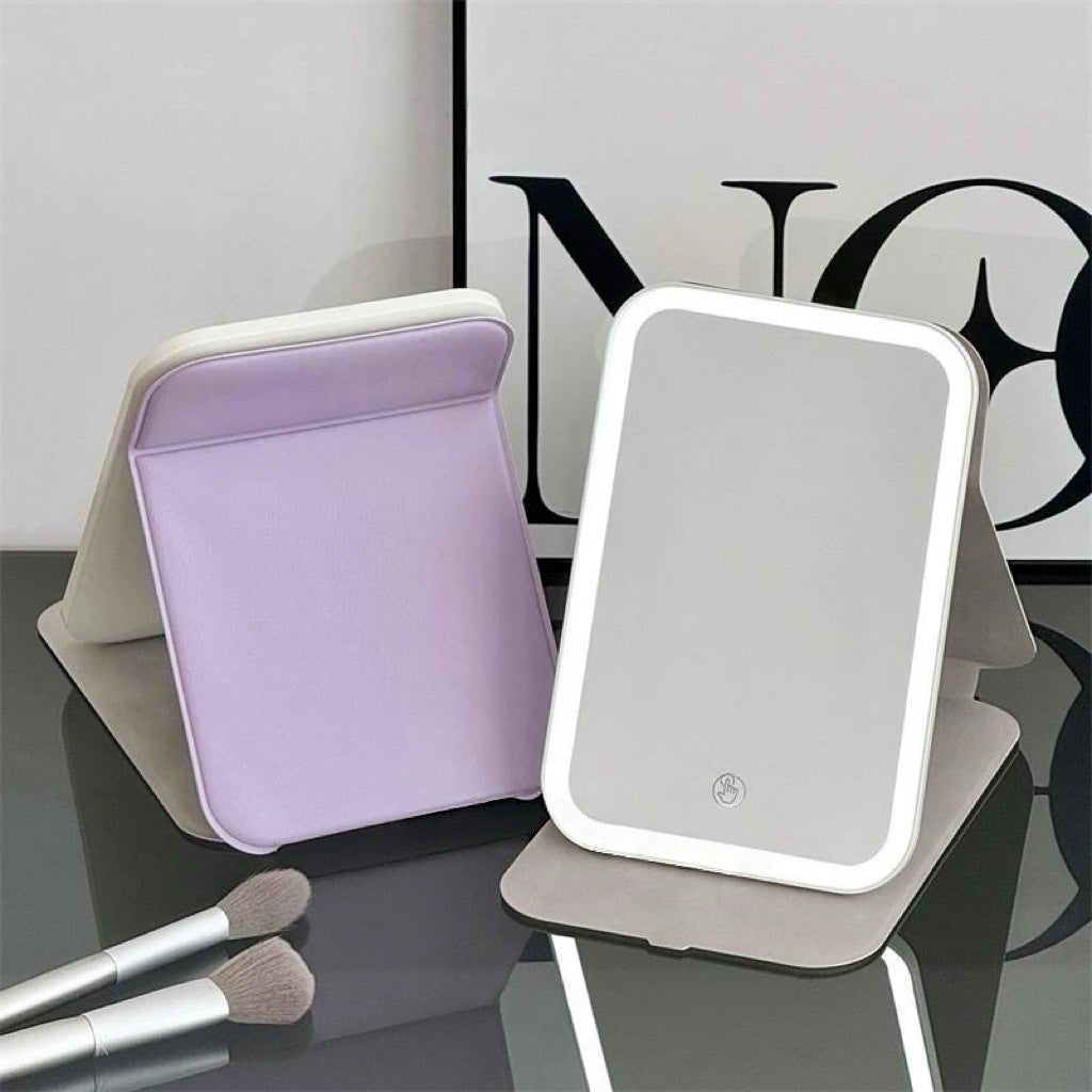 Portable Makeup Mirror – Foldable with LED Light