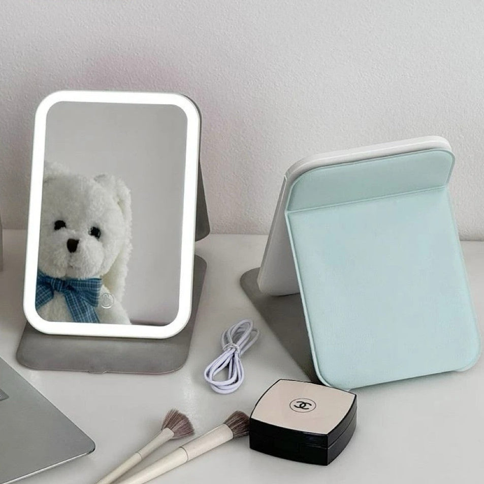 Portable Makeup Mirror – Foldable with LED Light
