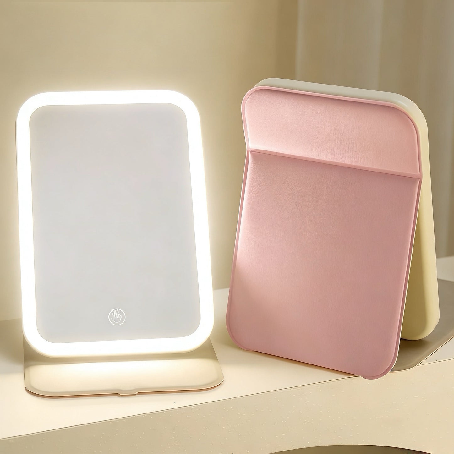 Portable Makeup Mirror – Foldable with LED Light