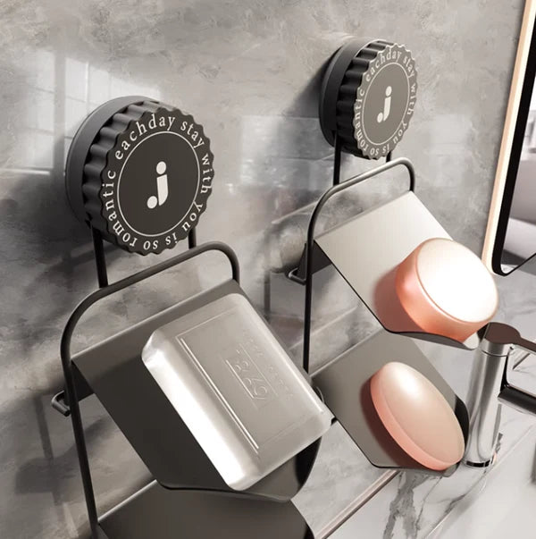 Iron Soap Dish with Suction Cup - Simple and Sleek