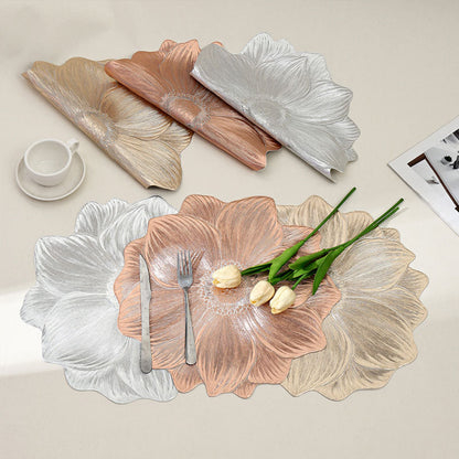 Creative Flower PVC Placemat – Waterproof & Oil-Proof