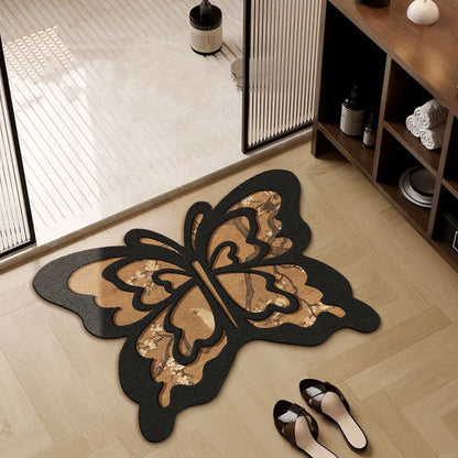 Vintage Butterfly Absorbent Mat – Quick Dry & Non-Slip
