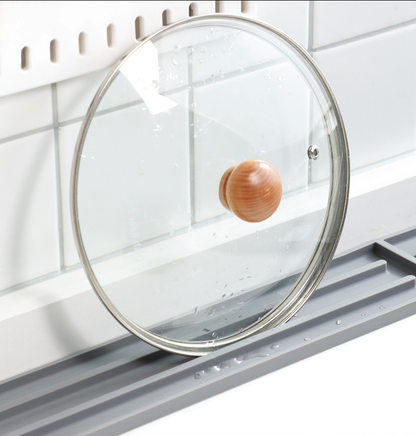 Food-Grade Silicone Lid Storage Mat: Secures Lids, Heat Resistant (230°C), Prevents Drips