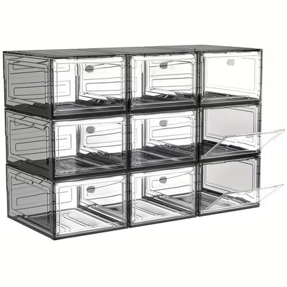 Large Clear Shoe Storage Box with Magnetic Door