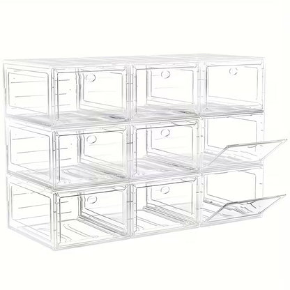 Large Clear Shoe Storage Box with Magnetic Door