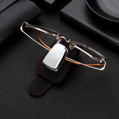 Leather Sunglasses Holder for Car - Custom Logo Available