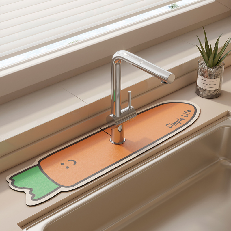Versatile Non-Slip Drain Mat for Kitchen, Bathroom, and Countertops, Dries Quickly