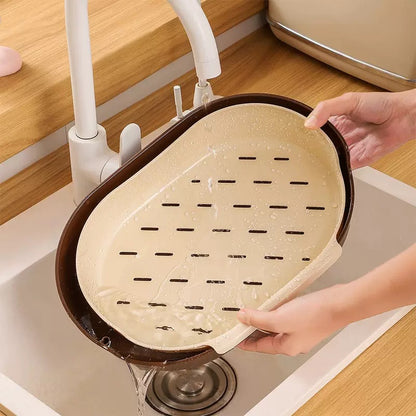 Detachable Desktop Storage Rack – Hollow Design Drain Tray Organizer Shelf