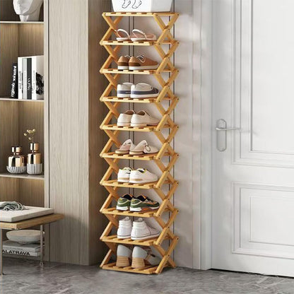 Wooden Collapsible Shoes Shelf: Space-Saving & Practical Design