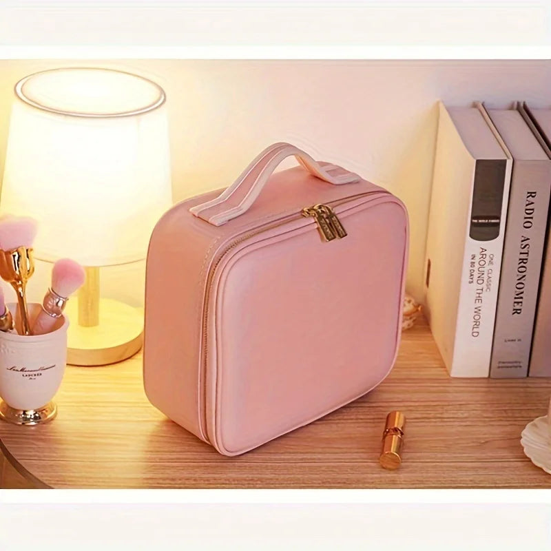 LED Mirror Cosmetic Bag, Portable and Spacious for Travel
