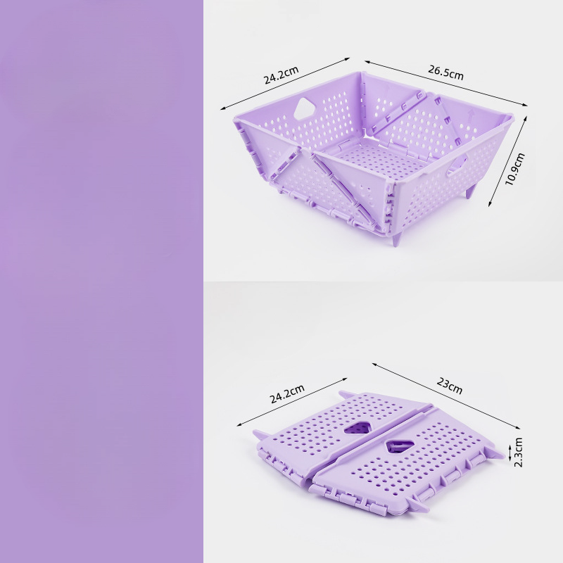 Foldable Multi-Functional Draining Storage Basket – Space-Saving, Heat-Resistant, Dual-Size