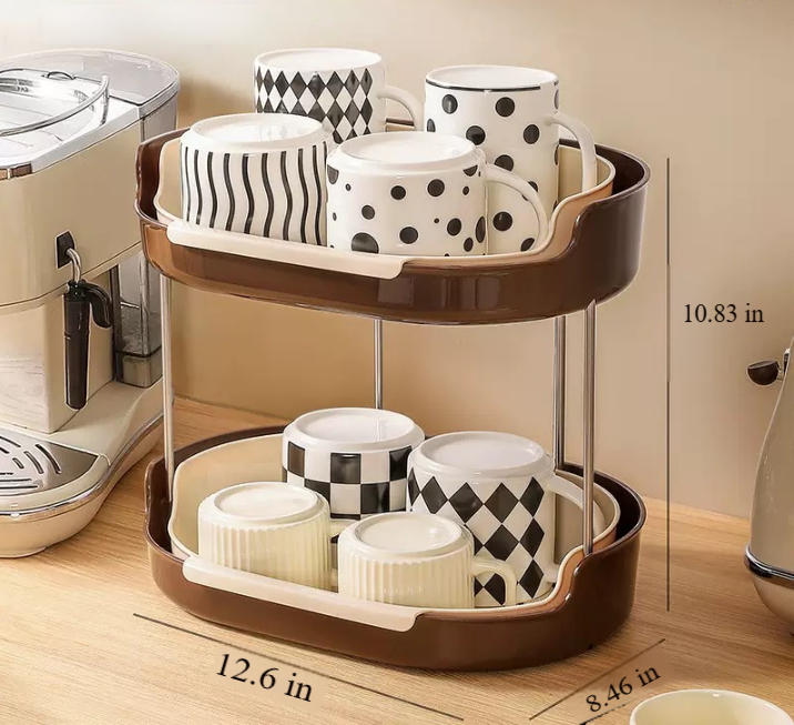 Detachable Desktop Storage Rack – Hollow Design Drain Tray Organizer Shelf