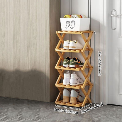 Wooden Collapsible Shoes Shelf: Space-Saving & Practical Design