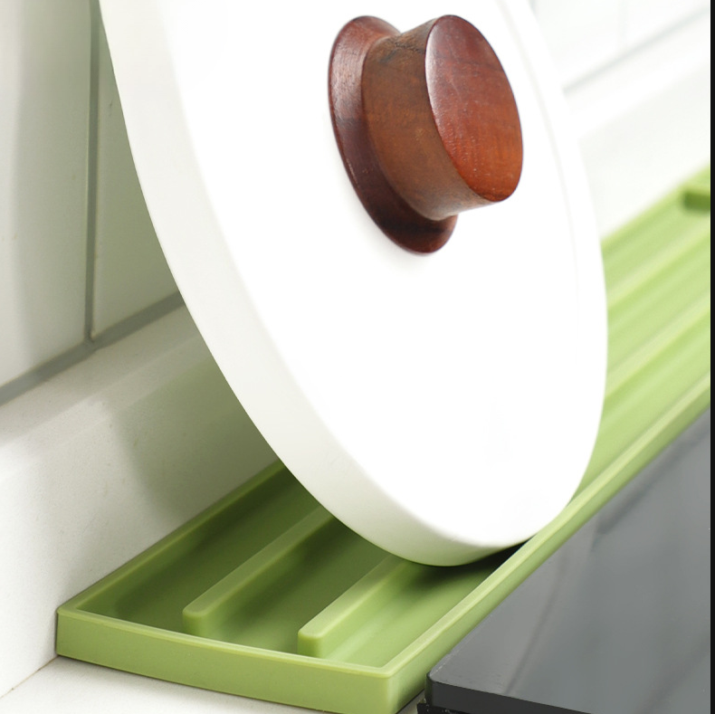 Food-Grade Silicone Lid Storage Mat: Secures Lids, Heat Resistant (230°C), Prevents Drips