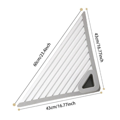TriFlow Corner DryHub: Collapsible Sink Rack for Dishes, Cups & Utensils