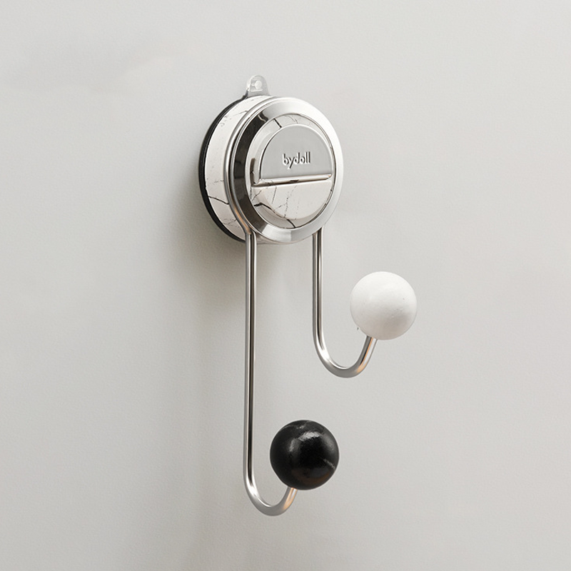 No-Drill Suction Walnut Wood & Steel Toilet Paper Holder